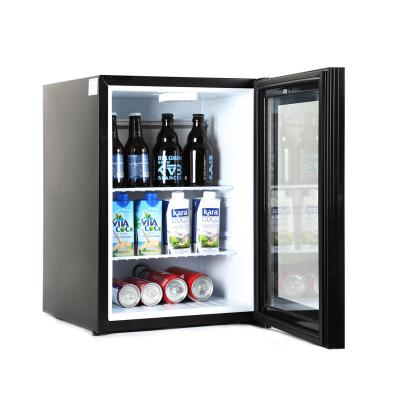 China Absorption 50 Liter Mini Fridge Portable Mini Fridge Display Fridge Glass Door for sale