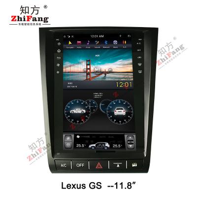 China OEM Tesla Factory ZhiFang DVD Player Gps Android Styling Vertical Screen Automotive For Car LEXUS 2004-2011 GS300 GS430 11.8