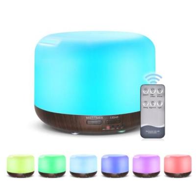 China Hotel 7 Colors Wood Grain Aroma Diffuser Air Humidifier 300ML Essential Oil Diffuser for sale