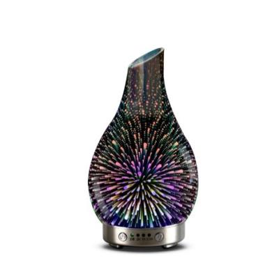 China Hotel Aromatherapy Diffuser Colorful Darkening 3D Glass Aroma Essential Oil Diffuser Air For Bedroom for sale