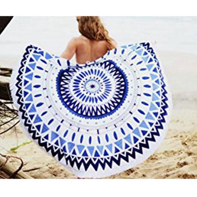 China Microfiber Viable Sand Free Picnic Circle Fold Travel Ultra Compact Blanket Large Soft Wholesale Beach Towel With Logo for sale