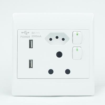 China South African Electric Round Pin Wall Socket 16A Safety Durable New Design for sale