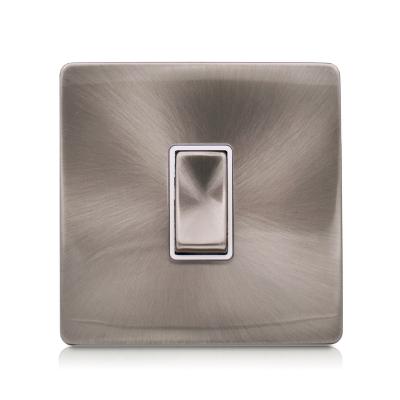 China Safety Durable Antique Nickel Metal Strip 2 Way Wall Plate Switch Lamp Switch 10A 1 for sale