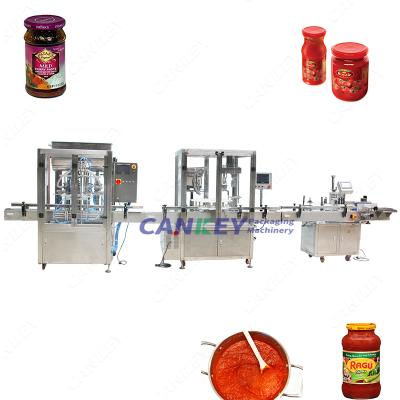 China Food 4 Head Piston Chilli Sauce Equipment Fruit Jam Bottling Filling Machine for sale