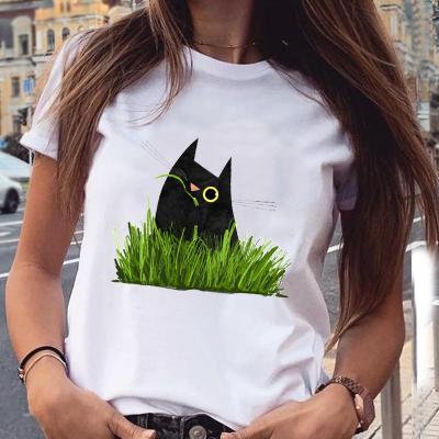 China Summer Cute QUICK DRY Graphic Animal Fashion Spring Print Women's Blouse Short Sleeve T-shirt for sale