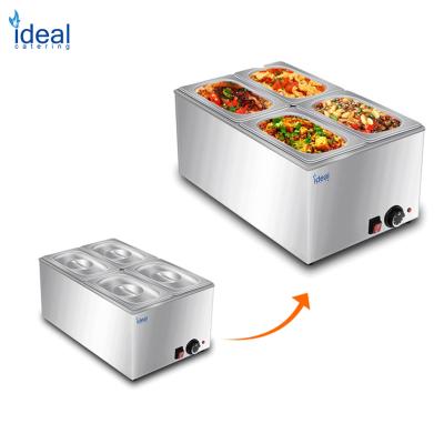 China Commercial Tabletop Food Warmer Bath Marie with 4 Tray Food Warmer Heater Cooking Equipment for sale