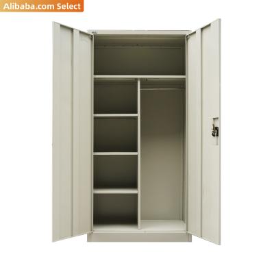 China China Factory Price Metal Clothes Cabinet 2 Door Expandable Wardrobe Long Wardrobe Bedrooms Designs Steel Metallic for sale