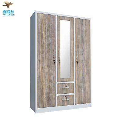 China Armarios Roperos Guarda Roupas De 3 Portas Steel Wardrobe Metal Expandable Bedroom Storage for sale