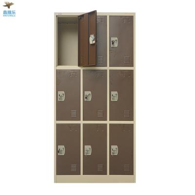 China Fireproof waterproof 9 door metal storage locker iron staff to use bag storage locker cabinet casillero steel metalico for sale