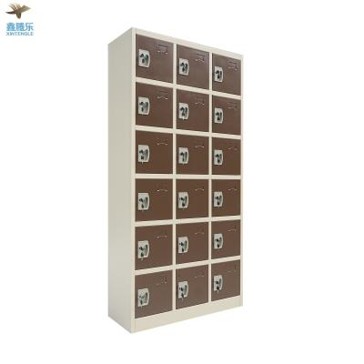 China Mordern School Office Gym Metal Steel Staff Locker Storage Cabinet 18 Doors Single Box Locker Steel Lockers for sale