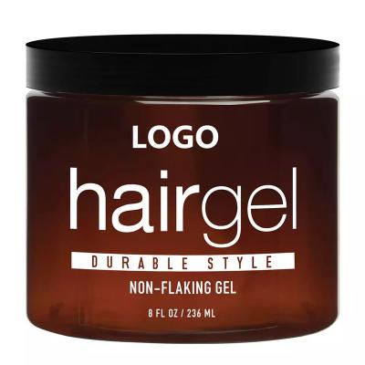 China Hair-Repairing Private Label OEM Hold Natural Non-Flaking Super Strength Hair Gel For Men for sale