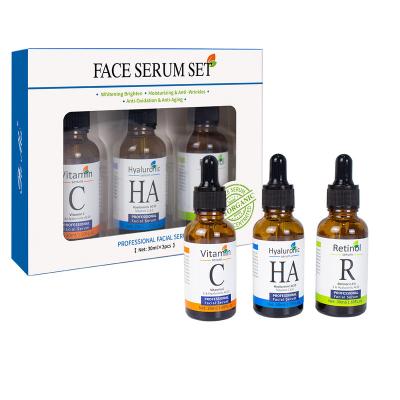 China Natural Professional Facial Skin Revitalizer RTS Serum Vitamin C Hyaluronic Acid Retinol For Face Serum Set Care for sale