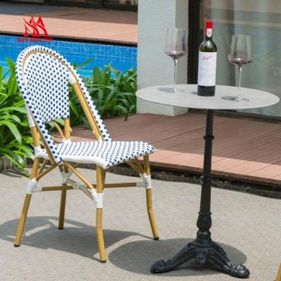 China Modern European Design Metal Stainless Steel Outdoor Garden Furniture Aluminum Sintered Stone Table Chair Set for sale