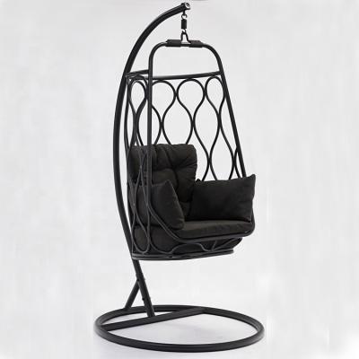 China Modern High Quality Single Seat Patio Swings Outdoor Hanging Swing Egg Chair with Round Stand Portable Hammock Leisure Garden Set for sale