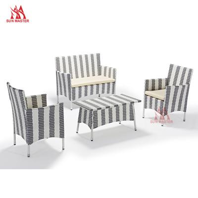 China Eco-Friendly\UV Resistant\Water Proof\KD Resistant Outdoor Furniture Pieces Sofa Modern Aluminum Wicker Rattan Sofa Set Garden Patio Leisure Backrest Sectional Chair 4 Weather Fabric for sale