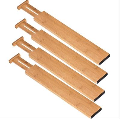 China Sustainable Expandable Bamboo Drawer Divider for Kitchenware Adjustable Drawer Dividers, 4Pack for sale