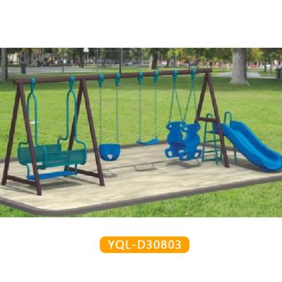 China Custom Kindergarten Outdoor Swing Designs Swings For Adults Outdoor Outdoor Furniture Swings Hanging Chair For 3 for sale