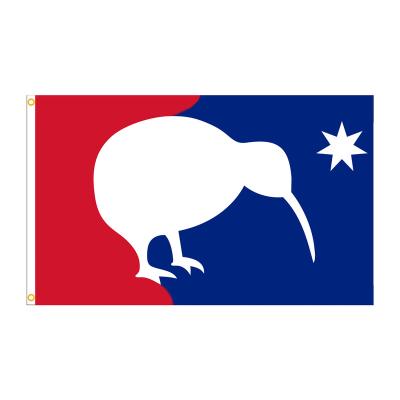 China New Zealand Kiwi Bird With Star Flag 3X5 Blue White Red Pi Health Care Institutes for sale