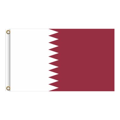 China Healthcare Institute Qatar Flag 3x5ft National Flag Banner 90*150cm Polyester With Brass Grommets Indoor Outdoor for sale