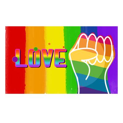 China Rainbow Gay Pride Resistance Fist Flag 3x5 ft Health Care Institutes Lover Fist Pride Flag LGBTQIA for sale