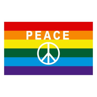 China Health Care Institutes Rainbow Flag With Peace Sign Symbol Gay Pride Banner LGBT Festival Event 3x5 for sale