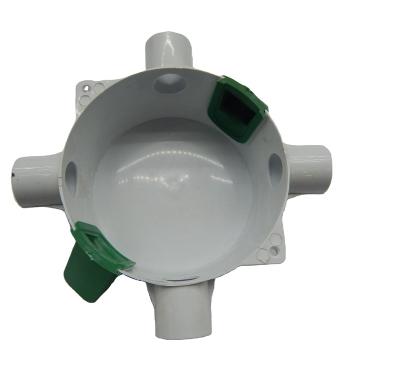 China White Electrical Wire Installation PVC Electrical Accessories and Green Plastic Four Way Circular Junction Box for sale