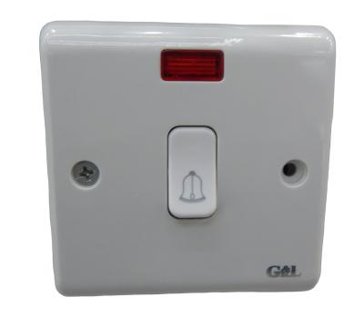 China Single Home Wall Jingle Door Bell PC White From Doorbell Switch With Night Light for sale