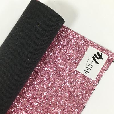 China Wholesale Anti-rust A4 Size Chunky Glitter Fabric Leather For Dark Glossy Decoration/Shoe/Jacket for sale