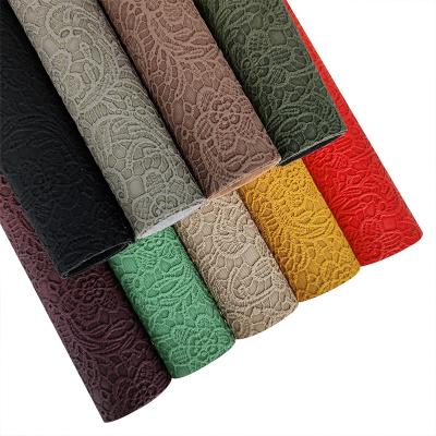 China Wholesale Anti-rust Leather Journals Leather Embossed Flower Faux Leather Cotton Backing For Making Shoe Bag Handbag Earring for sale