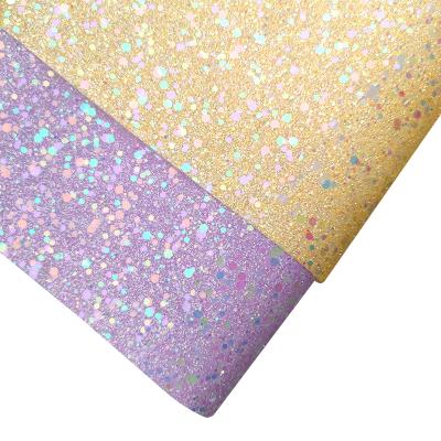 China Abrasion-Resistant Shiny Glitters With Fine Pearl Faux PU Glitter Fabric Leather Garments Twill Synthetic Leather Backing For Making Tote Bag Dress for sale