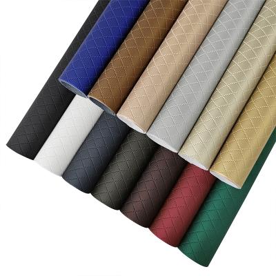 China Soft Matte Pearlescent Diamond Embossed Upholstery Elastic Faux Leather Fabric Backing For Making Sofa Mat Phone Case Key Chain for sale