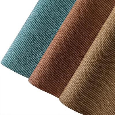 China Waterproof Environmental Friendly Solid Color Knit Lines Weaving Embossing Faux Leather For Making Bag Purse Wallet for sale