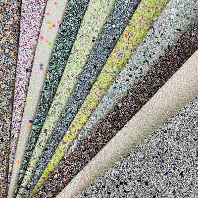 China Ultra Shiny Fabric Chunky Glitter Rolls Leather Chunky Metallic Sequins Fluorescent Glitter Anti-rust For Making Hair Bow Shoe for sale