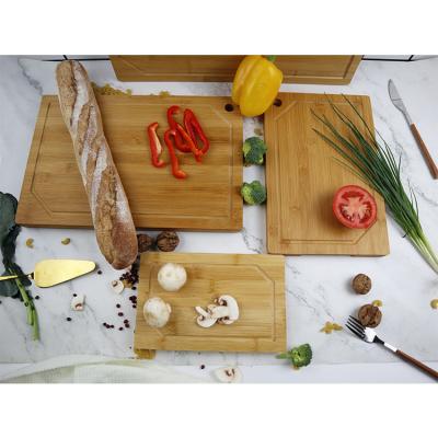 China Wholesale 4-Piece Sustainable Organic Bamboo Chopper Large Bamboo Cutting Board Set For Kitchen for sale