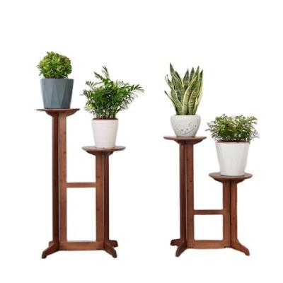 China Eco Friendly New Arrival Bamboo Flower Plants Display Rack Wood Bamboo Plant Rack Shelf for sale