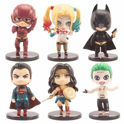 China PVC Super Collection Action Figure Wonder Woman Cartoon Toy 6pcs/set 10cm Cartoon Character Clown Model Toy For Gifts for sale