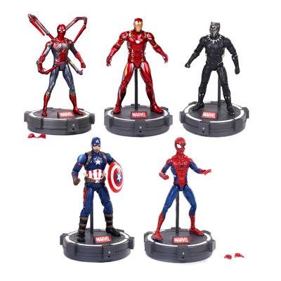 China Genuine TOY model Iron-Man Captain-America BlackPanther Spiderman Thor Captain Thanos Action Figures toys MODELS doll for sale