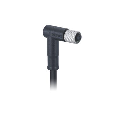 China M5 Sensors 90 Degree Connector 3pin Waterproof Circular Rectangle Female Molded 0.5m PVC Cable, Free End for sale