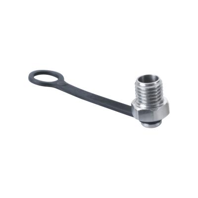 China Female Sensors M8 Connector Dust Cap SUS#316 Stainless Steel With Strap For M8 Connectors for sale