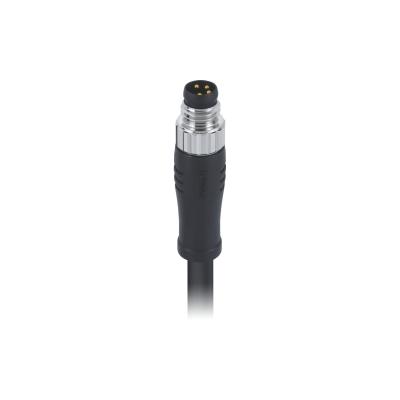 China M8 Sensors Explosion Proof Connector 4pin Waterproof A Code Male Molded 0.5m PVC Shielded Cable , Free End for sale