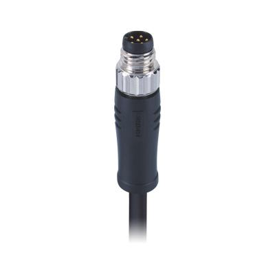 China Waterproof Unshielded M8 Sensors Connector 6pin A Code Male Molded 0.5m PVC Cable, Free End for sale