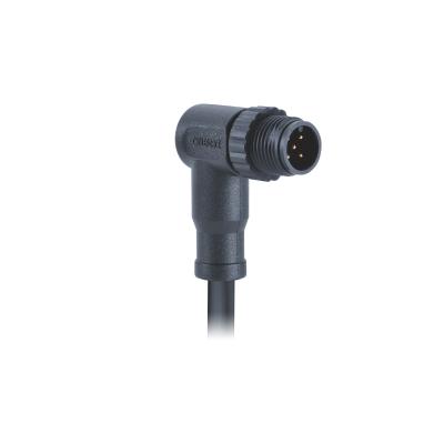 China M12 Sensors Male Connector 5pin A Rectangle Code Plastic Screws Molded 0.5m PVC Cable, Free End for sale