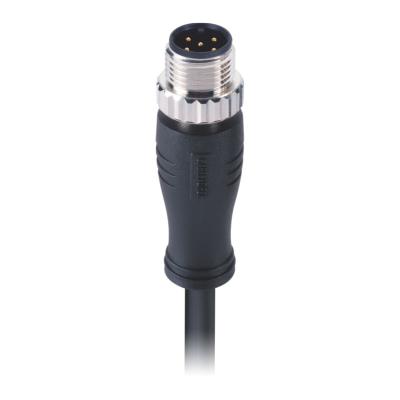 China M12 Sensors Connector 5pin A Code Straight To Male PVC Unshielded Molded 1m Cable, Free End for sale