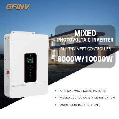 China AC220V/380V 8000W Home Solar System Inverter Dual Mppt Hybrid Inverter for sale