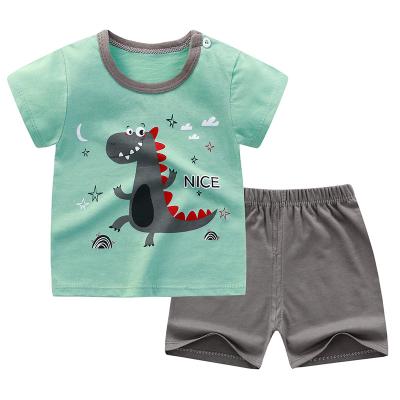 China Safari Style Wholesale Children's Boutique Clothes Matching Clothing Sets Baby Boy Clothes Banana Printed Clothing Set for sale