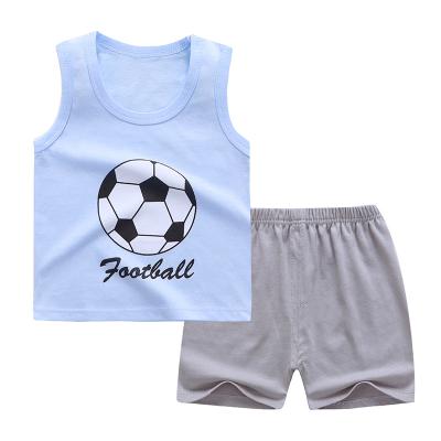 China Hot-selling Safari Style Children's Clothes Boys And Girls Cotton Cartoon Print Short Sleeve Shorts Two-Piece Suit for sale