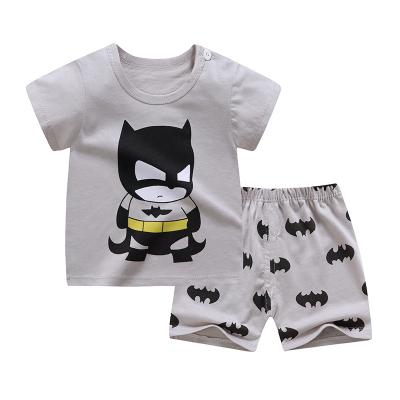 China Safari Style Cheap Kids Summer 100% Cotton Short Sleeve Suit Factory Organic Boy Clothes Set Girls Dressing Sets Kids Clothes for sale