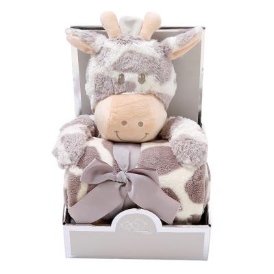 China Cute Plush Stuffed Animal Toys Plaid Blanket Set For Baby for sale