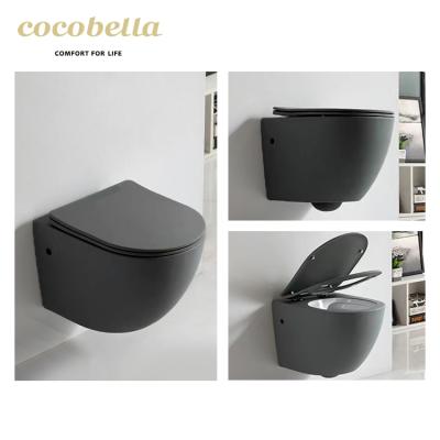 China Double-Flow Portable Wall Hung Toilets Luxury Ceramic Rimless Water Saving Used For Europe On Sale for sale