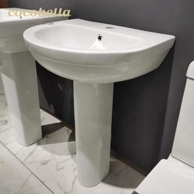 China Modern New Arrival Ceramic Pedestal Wash Basin For Bathroom for sale